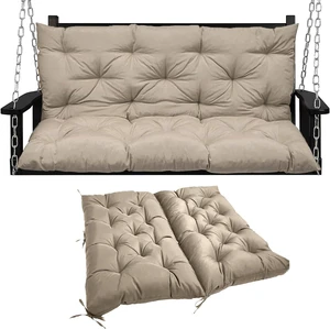 60 x 40 Inch 4InchThick Porch Swing Replacement Cushion, Khaki WaterRepellent Oxford Fabric with Backrest, for 23Seat Patio Swings Gliders and Garden Benches 60 x 40 Inch 4InchThick Porch Swing Replacement Cushion, Khaki WaterRepellent Oxford Fabric with Backrest, for 23Seat Patio Swings Gliders and Garden Benches