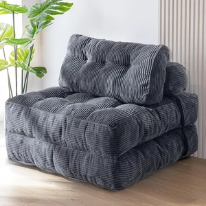 Folding Sofa Bed with Detachable Pillows, Multipurpose Convertible Chair Bed, Premium Corded Fabric Single Fold Out Lounger for Living Room Bedroom Guest Room Small Space Folding Sofa Bed with Detachable Pillows, Multipurpose Convertible Chair Bed, Premium Corded Fabric Single Fold Out Lounger for Living Room Bedroom Guest Room Small Space