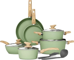 12 Piece Nonstick Cookware Set, Kitchen Pots and Pans Set with Silicone Utensils, PFOA PFOS Free Fast Even Heating Cooking Ware with Lids for Home Daily Cooking 12 Piece Nonstick Cookware Set, Kitchen Pots and Pans Set with Silicone Utensils, PFOA PFOS Free Fast Even Heating Cooking Ware with Lids for Home Daily Cooking