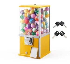 21 Inch Commercial Gumball Vending Machine, 25-Cent Coin Operated Candy Dispenser with Lockable Top, Large Clear Globe for 1.77 Inch Spherical Candies, Suitable for Mall Arcade Amusement Park 21 Inch Commercial Gumball Vending Machine, 25-Cent Coin Operated Candy Dispenser with Lockable Top, Large Clear Globe for 1.77 Inch Spherical Candies, Suitable for Mall Arcade Amusement Park