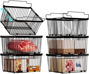 6 Pack Adjustable Freezer Organizer Bins, Large Collapsible Storage Baskets with Leak-Proof Mesh Bottom, Thick Reinforced Frame Stackable Freezer Storage Containers Fit 5-9 Cu.Ft Chest Freezer 6 Pack Adjustable Freezer Organizer Bins, Large Collapsible Storage Baskets with Leak-Proof Mesh Bottom, Thick Reinforced Frame Stackable Freezer Storage Containers Fit 5-9 Cu.Ft Chest Freezer