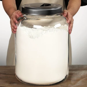 5.5 Gallon Large Glass Storage Jar with Lid, 7.5 Inch Super Wide Mouth Heavy Duty Glass Canister, 21000ml Food Grade Transparent Container for Flour Rice Dog Food Pantry Kitchen Storage 5.5 Gallon Large Glass Storage Jar with Lid, 7.5 Inch Super Wide Mouth Heavy Duty Glass Canister, 21000ml Food Grade Transparent Container for Flour Rice Dog Food Pantry Kitchen Storage