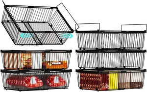 6 Pack Expandable Freezer Organizer Bins, Stackable Reinforced Metal Storage Baskets with Leak-Proof Mesh Bottom, Adjustable Storage Bins for 10-20 Cu.Ft Freezer Cabinet Bathroom 6 Pack Expandable Freezer Organizer Bins, Stackable Reinforced Metal Storage Baskets with Leak-Proof Mesh Bottom, Adjustable Storage Bins for 10-20 Cu.Ft Freezer Cabinet Bathroom