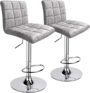 Set of 2 Adjustable Swivel Bar Stools, 360 Degree PU Leather Upholstered Counter Stool with Backrest, Air Lift Height Adjustment, Chrome Base Footrest, Modern Furniture for Kitchen Dining Room Set of 2 Adjustable Swivel Bar Stools, 360 Degree PU Leather Upholstered Counter Stool with Backrest, Air Lift Height Adjustment, Chrome Base Footrest, Modern Furniture for Kitchen Dining Room