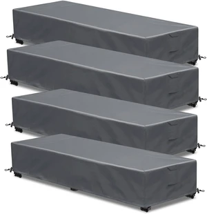 4 Pack 80x28x14 Inch Outdoor Chaise Lounge Covers, 600D Polyester Waterproof UV Tear Resistant Patio Pool Furniture Protector with Drawstring Straps Air Vents Gray 4 Pack 80x28x14 Inch Outdoor Chaise Lounge Covers, 600D Polyester Waterproof UV Tear Resistant Patio Pool Furniture Protector with Drawstring Straps Air Vents Gray