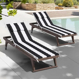 2 Pack 80x26 Inch Foldable Outdoor Chaise Lounge Cushion Black Stripe Water Resistant UV Protected Breathable Fabric Memory Foam Cushion with Adjustable Hidden Headrest for Patio Pool Furniture 2 Pack 80x26 Inch Foldable Outdoor Chaise Lounge Cushion Black Stripe Water Resistant UV Protected Breathable Fabric Memory Foam Cushion with Adjustable Hidden Headrest for Patio Pool Furniture