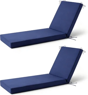 2 Pack 72x21x3 Inch Outdoor Chaise Lounge Cushion Waterproof Fade Resistant Dope Dyed Polyester Cushion with Secure Ties Quick Dry Foam Patio Pool Beach Replacement Cushion Navy Blue 2 Pack 72x21x3 Inch Outdoor Chaise Lounge Cushion Waterproof Fade Resistant Dope Dyed Polyester Cushion with Secure Ties Quick Dry Foam Patio Pool Beach Replacement Cushion Navy Blue