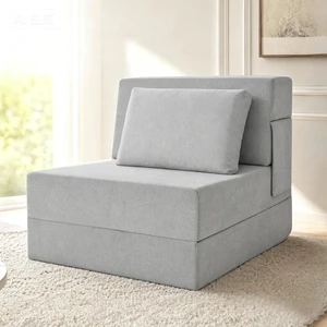 Multi-Purpose Folding Sofa Bed Light Gray Memory Foam Convertible Sleeper Chair with Pillow Removable Washable Cover Portable Floor Futon Couch for Living Room Bedroom Apartment Multi-Purpose Folding Sofa Bed Light Gray Memory Foam Convertible Sleeper Chair with Pillow Removable Washable Cover Portable Floor Futon Couch for Living Room Bedroom Apartment