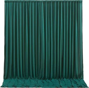 Hunter Green Wrinkle Free Polyester Backdrop Curtains, 40 x 10FT Rod Pocket Decorative Drapes, Non-Transparent Reusable Background Curtain for Wedding Birthday Party Baby Shower Photo Booth Decoration Hunter Green Wrinkle Free Polyester Backdrop Curtains, 40 x 10FT Rod Pocket Decorative Drapes, Non-Transparent Reusable Background Curtain for Wedding Birthday Party Baby Shower Photo Booth Decoration