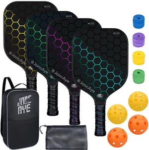 Pickleball Paddles Set of 4 USAPA Approved Fiberglass Rackets | 4 Outdoor Indoor Balls, Racquet Bag, Overgrip Tape, Accessories for Beginners, Adults, Men, Women & Family Pickle Ball Set Pickleball Paddles Set of 4 USAPA Approved Fiberglass Rackets | 4 Outdoor Indoor Balls, Racquet Bag, Overgrip Tape, Accessories for Beginners, Adults, Men, Women & Family Pickle Ball Set