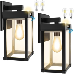 Solar Wall Lights Outdoor with 3 Lighting Modes & Motion Sensor, Solar Porch Light with 2 Bulbs, Waterproof Outdoor Wall Sconce Lantern Lamp Fixture for Garage Porch Shed Barn Yard Garden Front Door Solar Wall Lights Outdoor with 3 Lighting Modes & Motion Sensor, Solar Porch Light with 2 Bulbs, Waterproof Outdoor Wall Sconce Lantern Lamp Fixture for Garage Porch Shed Barn Yard Garden Front Door
