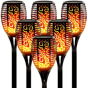 Solar Lights Outdoor with Flickering Flame,96 LED Solar Torch Lights Waterproof,43" Tall Super Larger Size Torches for Outside Garden Patio Yard Pathway, 6 Pack Solar Lights Outdoor with Flickering Flame,96 LED Solar Torch Lights Waterproof,43" Tall Super Larger Size Torches for Outside Garden Patio Yard Pathway, 6 Pack