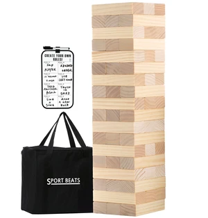 Outdoor Games Large Tumble Tower 54 Wood Blocks Stacking Game, 5 FT Tall | Numbered Blocks with Dry-Erase Rules Board & Carry Bag, Outdoor Backyard Lawn Games for Family Adults, Camping, Tailgating Outdoor Games Large Tumble Tower 54 Wood Blocks Stacking Game, 5 FT Tall | Numbered Blocks with Dry-Erase Rules Board & Carry Bag, Outdoor Backyard Lawn Games for Family Adults, Camping, Tailgating