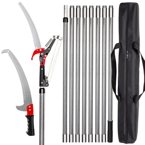 Pole Saws for Tree Trimming, Extendable Tree Pruner,Manual Branch Timmer with Blade and Scissors High Branches Pruning Fiberglass Pole Pruner and Cutter Garden Tool with Storage Bag 7.2-27FT Pole Saws for Tree Trimming, Extendable Tree Pruner,Manual Branch Timmer with Blade and Scissors High Branches Pruning Fiberglass Pole Pruner and Cutter Garden Tool with Storage Bag 7.2-27FT