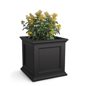Fairfield 20in Self-Watering Square Planter, Black | Self-watering, All season, Fade resistant, Double-wall design, 15-year warranty Fairfield 20in Self-Watering Square Planter, Black | Self-watering, All season, Fade resistant, Double-wall design, 15-year warranty