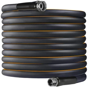 Garden-Hose 200ft x 5/8 in Heavy Duty, Flexible and Lightweight Water Hose, Burst 600 psi, Kink-less Hybrid Rubber Hose for Backyard, 3/4'' Solid Metal Fittings for All Your Watering Need Garden-Hose 200ft x 5/8 in Heavy Duty, Flexible and Lightweight Water Hose, Burst 600 psi, Kink-less Hybrid Rubber Hose for Backyard, 3/4'' Solid Metal Fittings for All Your Watering Need
