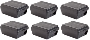 Outpost rat bait station, set of 6, lockable tamper-resistant, vertical or horizontal mount, black, 8.5" x 7" x 5" Outpost rat bait station, set of 6, lockable tamper-resistant, vertical or horizontal mount, black, 8.5" x 7" x 5"