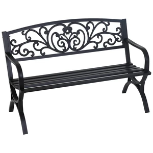 50" Outdoor Garden Bench | Black | 485lbs Load Capacity | Heavy Duty Metal Patio Bench with Floral Design | Rust & Weather-Resistant | For Lawn, Yard, Parks, Patio, Porch, Entryway 50" Outdoor Garden Bench | Black | 485lbs Load Capacity | Heavy Duty Metal Patio Bench with Floral Design | Rust & Weather-Resistant | For Lawn, Yard, Parks, Patio, Porch, Entryway