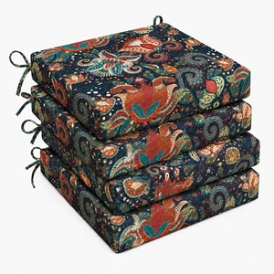 Outdoor Chair Cushions, Set of 4, 24"*24"*4", Water Resistant, Boho Outdoor Chair Cushions, Set of 4, 24"*24"*4", Water Resistant, Boho