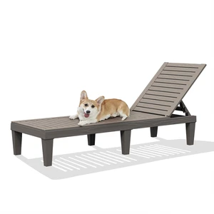 Outdoor Chaise Lounge,Resin Pool Lounge Chair Waterproof Recliner, Taupe Outdoor Chaise Lounge,Resin Pool Lounge Chair Waterproof Recliner, Taupe