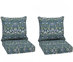 Deep Seat Outdoor Chair Cushion Set (2-Pack), 24 in x 24 in, Weather-Proof, Rain-Proof, Fade Resistant Patio Cushion Set for Chair, Sofa, and Couch Sapphire Aurora Blue Damask Deep Seat Outdoor Chair Cushion Set (2-Pack), 24 in x 24 in, Weather-Proof, Rain-Proof, Fade Resistant Patio Cushion Set for Chair, Sofa, and Couch Sapphire Aurora Blue Damask
