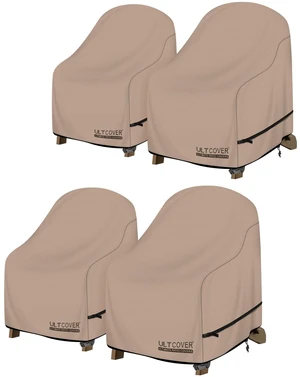 Patio Adirondack Chair Cover, 32W x 38D x 36H in | 4-Pack, Waterproof 600D Polyester, UV Resistant, Fits Standard Outdoor Dining Chairs & Lawn Furniture Patio Adirondack Chair Cover, 32W x 38D x 36H in | 4-Pack, Waterproof 600D Polyester, UV Resistant, Fits Standard Outdoor Dining Chairs & Lawn Furniture