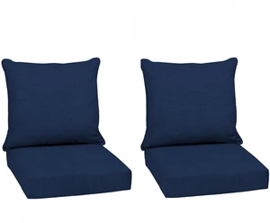Deep Seat Outdoor Chair Cushion Set (2-Pack), 24 in x 24 in, Weather-Proof, Rain-Proof, Fade Resistant Patio Cushion Set for Chair, Sofa, and Couch Sapphire Blue Leala Deep Seat Outdoor Chair Cushion Set (2-Pack), 24 in x 24 in, Weather-Proof, Rain-Proof, Fade Resistant Patio Cushion Set for Chair, Sofa, and Couch Sapphire Blue Leala