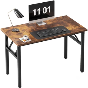 Small Folding Computer Desk, 39.4 Inch Writing Table, Rustic Brown | No-Assembly, Sturdy Foldable Desk for Home Office, Bedroom, Dorm Room, Student Study, Collapsible, Compact, Easy Storage Small Folding Computer Desk, 39.4 Inch Writing Table, Rustic Brown | No-Assembly, Sturdy Foldable Desk for Home Office, Bedroom, Dorm Room, Student Study, Collapsible, Compact, Easy Storage