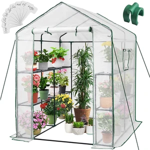 Greenhouse, 57 × 57 × 76" Portable Green House for Outdoor Indoor | Walk in Plant Greenhouses for Backyard, Heavy-duty Frame, Thickened PE Cover, Screen Windows, 3 Tiers 8 Shelves, Shelf Clips Greenhouse, 57 × 57 × 76" Portable Green House for Outdoor Indoor | Walk in Plant Greenhouses for Backyard, Heavy-duty Frame, Thickened PE Cover, Screen Windows, 3 Tiers 8 Shelves, Shelf Clips