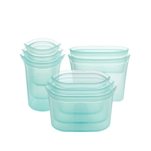 Reusable Food Storage Containers Full Set of 8 Teal Platinum Silicone Cups, Dishes & Bags Microwave, Dishwasher & Freezer Safe Made in USA, BPA-Free Reusable Food Storage Containers Full Set of 8 Teal Platinum Silicone Cups, Dishes & Bags Microwave, Dishwasher & Freezer Safe Made in USA, BPA-Free