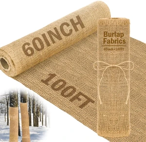 1 Pack 60 Inch X 100 ft Burlap Fabrics Roll Natural Jute Garden | Multipurpose Landscape Fabric, Burlap by the Yard, High Density, for Tree Wrap DIY Craft Indoor Outdoor Plant Cover Weed 1 Pack 60 Inch X 100 ft Burlap Fabrics Roll Natural Jute Garden | Multipurpose Landscape Fabric, Burlap by the Yard, High Density, for Tree Wrap DIY Craft Indoor Outdoor Plant Cover Weed