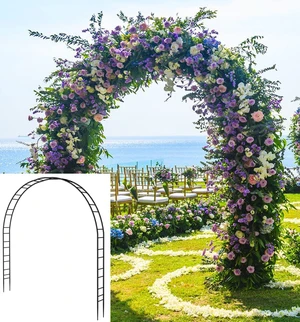 Extra Large Garden Arch 7.2Ft Wide 9.2Ft High, Black | Wedding Arch for Ceremony, Outdoor Garden Trellis for Climbing Plant, Metal Balloon Arches Backdrop Stand with Prongs Base Extra Large Garden Arch 7.2Ft Wide 9.2Ft High, Black | Wedding Arch for Ceremony, Outdoor Garden Trellis for Climbing Plant, Metal Balloon Arches Backdrop Stand with Prongs Base