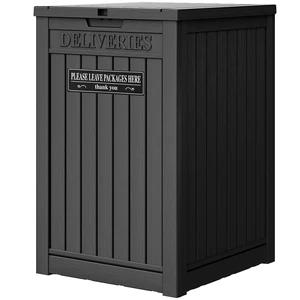 Package Delivery Box for Outside, 48 Gallon Storage with Lockable Secure, Large Double Wall Resin Outdoor Package Delivery Waterproof Deck Package Delivery Box for Outside, 48 Gallon Storage with Lockable Secure, Large Double Wall Resin Outdoor Package Delivery Waterproof Deck