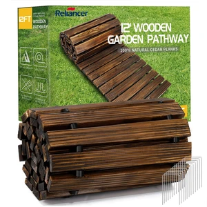 12' Wooden Garden Pathway,Weather-Resistant Roll Out Cedar Walkway,Outdoor Patio Wood Foot Path,Decorative Garden Boardwalk Walkways,Flooring Path Sidewalk for Lawns Backyard Beach Wedding 12' Wooden Garden Pathway,Weather-Resistant Roll Out Cedar Walkway,Outdoor Patio Wood Foot Path,Decorative Garden Boardwalk Walkways,Flooring Path Sidewalk for Lawns Backyard Beach Wedding