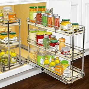 Élite 3-Tier Spice Rack Organizer Cabinet, Pull Out Spice Rack | 6 x 21" Élite wood and chrome 2-Tier pull-out spice rack organizer for bottles, jars and seasonings. Élite 3-Tier Spice Rack Organizer Cabinet, Pull Out Spice Rack | 6 x 21" Élite wood and chrome 2-Tier pull-out spice rack organizer for bottles, jars and seasonings.