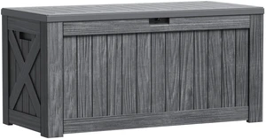 Outdoor Storage Box 120 Gallon Storage Bin with Lid for Patio Furniture, Garden Tools, Pool Supplies, Lockable, Waterproof and UV Resistant, Gray Outdoor Storage Box 120 Gallon Storage Bin with Lid for Patio Furniture, Garden Tools, Pool Supplies, Lockable, Waterproof and UV Resistant, Gray