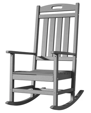 Outdoor Rocking Chair, All-Weather Resistant Poly Lumber Rocker Chair Outdoor, High Back Plastic Patio Rocking Chairs for Outside Porch Rocker Garden Lawn, Slate Grey Outdoor Rocking Chair, All-Weather Resistant Poly Lumber Rocker Chair Outdoor, High Back Plastic Patio Rocking Chairs for Outside Porch Rocker Garden Lawn, Slate Grey