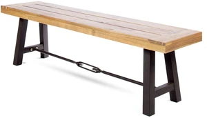 Catriona Outdoor Acacia Wood Bench with Metal Accents, Teak Finish / Rustic Metal 14. 50 x 63 x 17. 75 inches Catriona Outdoor Acacia Wood Bench with Metal Accents, Teak Finish / Rustic Metal 14. 50 x 63 x 17. 75 inches