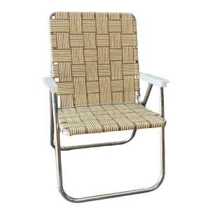 Folding Aluminum Outdoor Patio Lawn Chair | Heavy-Duty Webbed Chairs for Camping, Sports, Beach, Yard & Tailgating | Lightweight Portable | Magnum - Tan Stripe Folding Aluminum Outdoor Patio Lawn Chair | Heavy-Duty Webbed Chairs for Camping, Sports, Beach, Yard & Tailgating | Lightweight Portable | Magnum - Tan Stripe