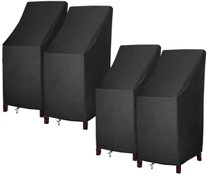 Stackable Patio Chair Covers for Outdoor Furniture, Outdoor Chair Covers Waterproof, 600D Heavy Duty Lawn Outside Barstool Covers,Fits for 4-6 Stackable Dining Chairs,27"Lx27"Wx49"H, 4 Pack Stackable Patio Chair Covers for Outdoor Furniture, Outdoor Chair Covers Waterproof, 600D Heavy Duty Lawn Outside Barstool Covers,Fits for 4-6 Stackable Dining Chairs,27"Lx27"Wx49"H, 4 Pack