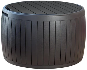 Circa Outdoor Storage Deck Box, 37 Gallon, Brown | Doubles as Ottoman Chair or Side Table, Resin Seating for Garden, Pool & Patio Circa Outdoor Storage Deck Box, 37 Gallon, Brown | Doubles as Ottoman Chair or Side Table, Resin Seating for Garden, Pool & Patio