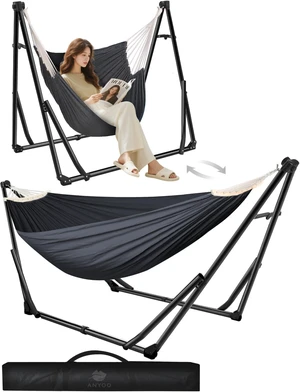 2-in-1 Hammock & Chair Stand with Collapsible Steel Frame & Carry Bag | Tool-free Set up Multi-angle & Height Adjustable Holds 440lbs Heavy-duty Portable Hammock for Indoor,Outdoor Garden,Patio 2-in-1 Hammock & Chair Stand with Collapsible Steel Frame & Carry Bag | Tool-free Set up Multi-angle & Height Adjustable Holds 440lbs Heavy-duty Portable Hammock for Indoor,Outdoor Garden,Patio