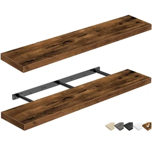 Extra Long Floating Shelves for Wall (Brown, Set of 2, 47.2") | 48 inch Large Shelf for Bathroom Kitchen Living Room Bedroom, Farmhouse Home Decor, Rustic Plant Display, Books (008-120BN) Extra Long Floating Shelves for Wall (Brown, Set of 2, 47.2") | 48 inch Large Shelf for Bathroom Kitchen Living Room Bedroom, Farmhouse Home Decor, Rustic Plant Display, Books (008-120BN)