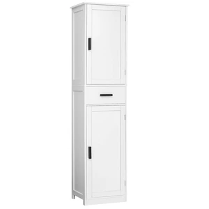 67'' Tall Bathroom Cabinet, Storage Cabinet with 4 Shelves & 2 Doors, Narrow Storage Cabinets for Bathroom, Living Room, Home Office, White 67'' Tall Bathroom Cabinet, Storage Cabinet with 4 Shelves & 2 Doors, Narrow Storage Cabinets for Bathroom, Living Room, Home Office, White