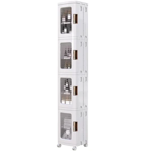 4-Tier Narrow Storage Cabinet with Wheels, White | Bathroom Organizers and Storage, Adjustable Shelves, Anti-Tip, Slim, for Bathroom Kitchen Laundry and Small Spaces 4-Tier Narrow Storage Cabinet with Wheels, White | Bathroom Organizers and Storage, Adjustable Shelves, Anti-Tip, Slim, for Bathroom Kitchen Laundry and Small Spaces