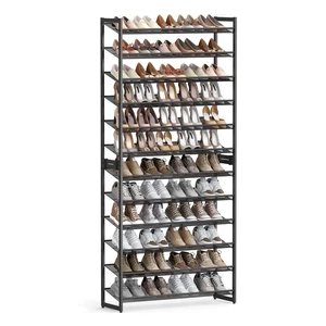 Shoe Rack, 12-Tier Shoe Organizer, Metal Shoe Storage for Garage, Entryway, Set of 2 6-Tier Stackable Shoe Shelf, with Adjustable Flat or Angled Shelves, Holds 48-60 Pairs, Black ULMR12B Shoe Rack, 12-Tier Shoe Organizer, Metal Shoe Storage for Garage, Entryway, Set of 2 6-Tier Stackable Shoe Shelf, with Adjustable Flat or Angled Shelves, Holds 48-60 Pairs, Black ULMR12B