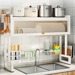 Over the Sink 3 Tier Dish Drying Rack with Cover, Milkshake White | Rust resistant built last. Easy install simple tools. Holds dishes glasses bowls. Space saving over sink tidy kitchen. Over the Sink 3 Tier Dish Drying Rack with Cover, Milkshake White | Rust resistant built last. Easy install simple tools. Holds dishes glasses bowls. Space saving over sink tidy kitchen.