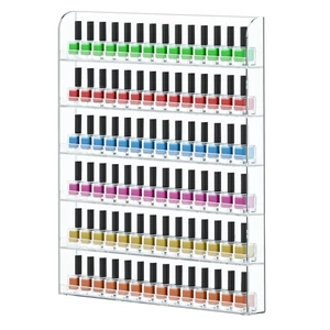 2 Pack 20 * 24 Inch Clear Acrylic Nail Polish Wall Racks | Hold Up to 240 Bottles,Nail Polish Shelf Organizer Wall Mounted 6 Rows 2 Pack 20 * 24 Inch Clear Acrylic Nail Polish Wall Racks | Hold Up to 240 Bottles,Nail Polish Shelf Organizer Wall Mounted 6 Rows