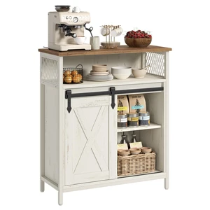 Buffet Cabinet, Coffee Bar with 1 Sliding Barn Door | Sideboard Storage Cabinet, Adjustable Shelves, 11.8 x 27.6 x 31.5 Inches, Rustic White, DAXTON Collection ULSC089WJ02S Buffet Cabinet, Coffee Bar with 1 Sliding Barn Door | Sideboard Storage Cabinet, Adjustable Shelves, 11.8 x 27.6 x 31.5 Inches, Rustic White, DAXTON Collection ULSC089WJ02S