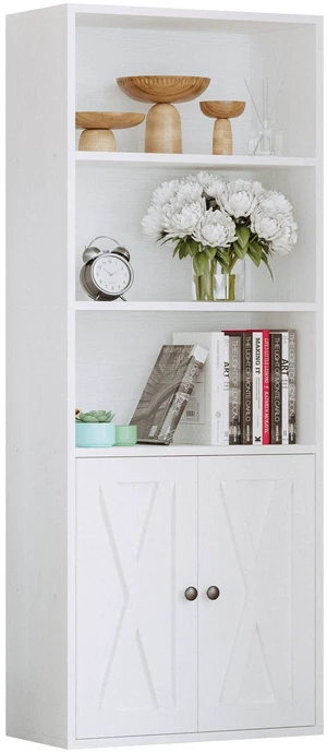 Industrial Bookshelves and Bookcases with Doors and Shelves | 11.8in Deeper engineered-wood, concealed storage, anti-tip bracket, each shelf supports up to 22 lbs, 5-Tier Storage Shelves Industrial Bookshelves and Bookcases with Doors and Shelves | 11.8in Deeper engineered-wood, concealed storage, anti-tip bracket, each shelf supports up to 22 lbs, 5-Tier Storage Shelves